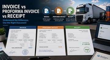 Comparaison entre facture, facture proforma et reçu dans la logistique et la comptabilité d’entreprise